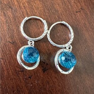 Blue Hoop Earrings